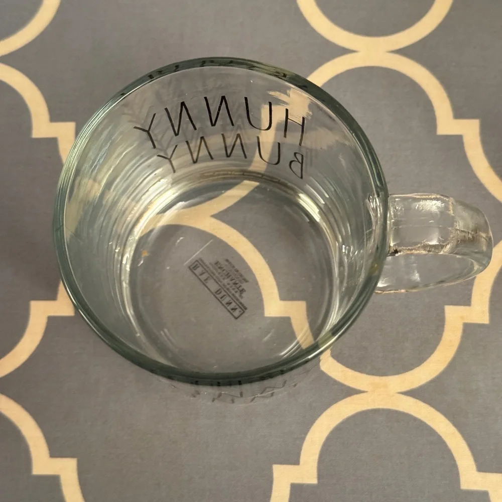 NWT Rae Dunn Clear Glass Easter Mugs - Hunny Bunny & Happy Easter - Picture 6 of 6